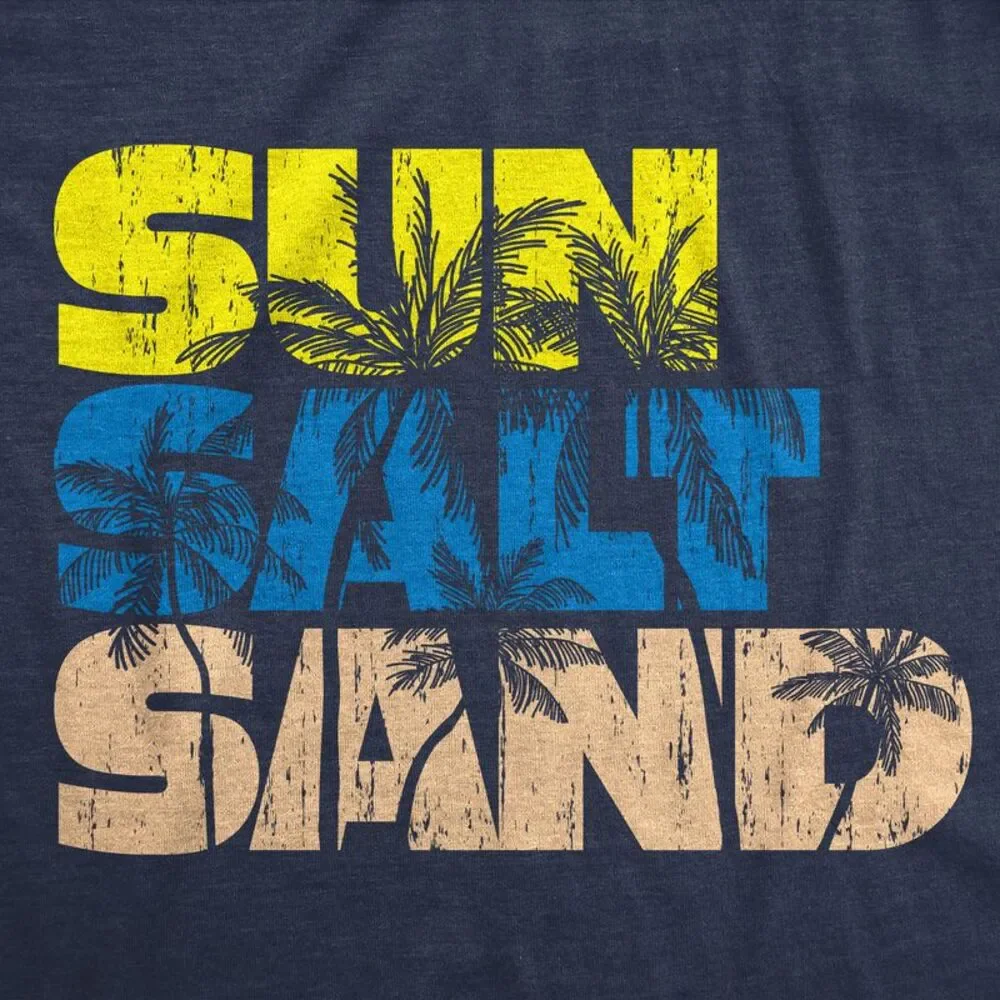 Womens Funny T Shirts Sun Salt Sand Sarcastic Vacation Graphic Tee For Ladies - Picture 2 of 4